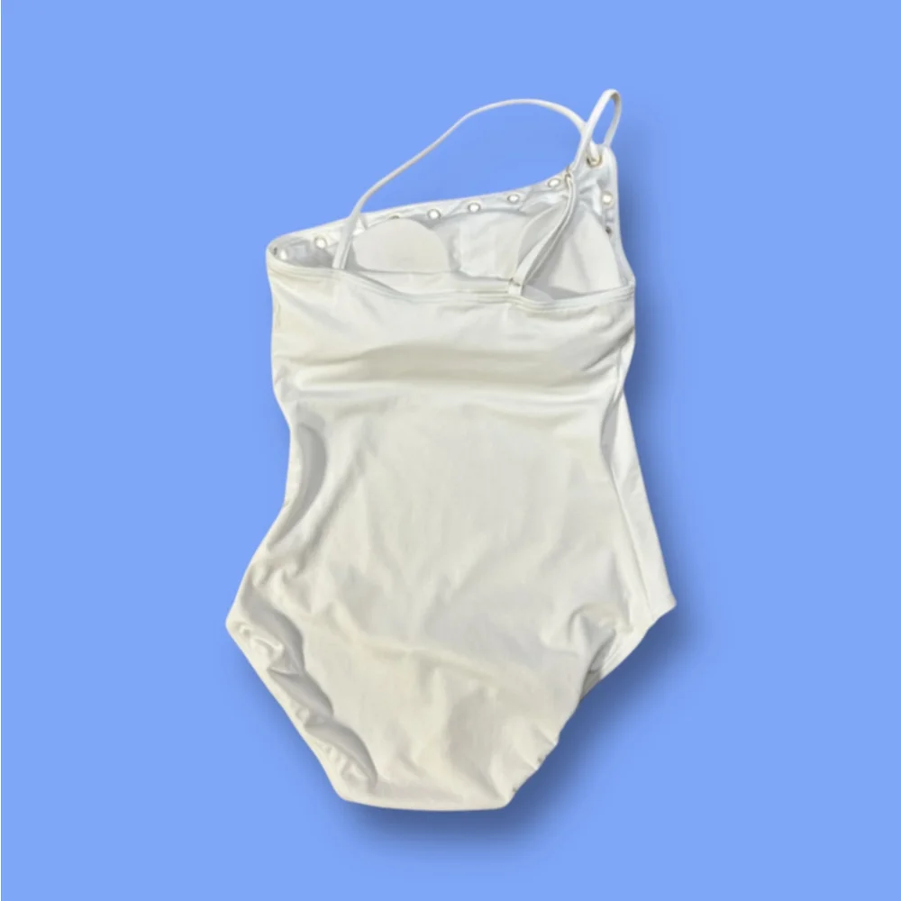 Michael Kors One-Shoulder Swimsuit Size 10 White